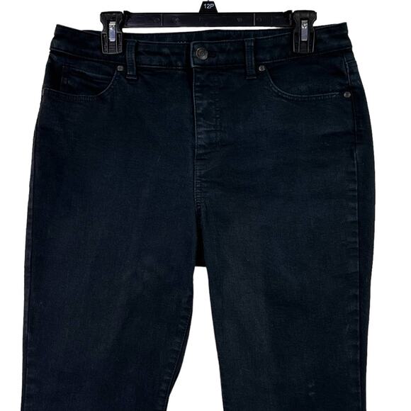 Talbots Flawless High Rise Straight Leg Five Pocket Jeans Black 10 Petite - Picture 4 of 13